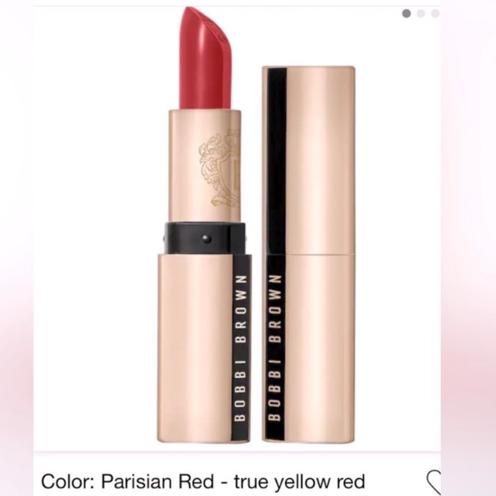 BOBBI BROWN  Red Lipstick 💄 Gold Accents shade  Parisian  red true yellow, red